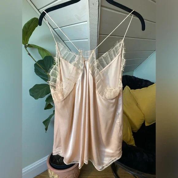 IRO Silk Berwyn Lace Camisole 44 Cream - Picture 5 of 9